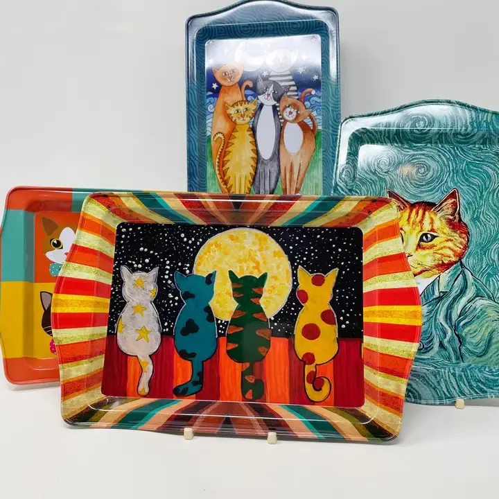 Cat metal vanity tray