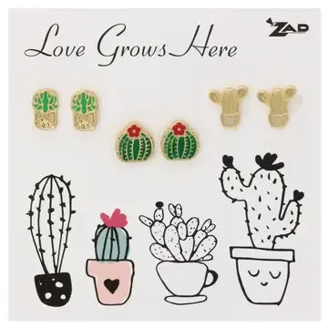 SUCCULENT ENAMEL POST EARRINGS
