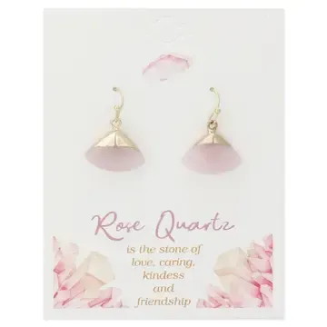 GOLD DIPPED ROSE QUARTZ EARRINGS