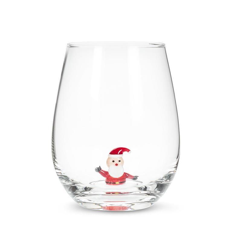 Christmas Buddies Wine Glass Assorted Styles, STYLE/COLOUR: SANTA