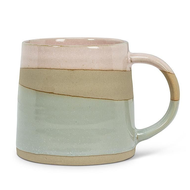 Rustic Style Mug Pink &amp; Blue