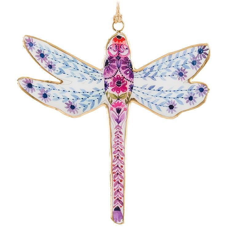 Dragonfly Ornament Pink + Blue