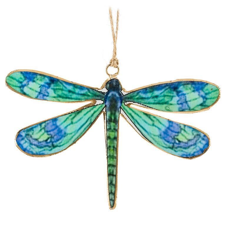 Dragonfly Ornament Blue + Green