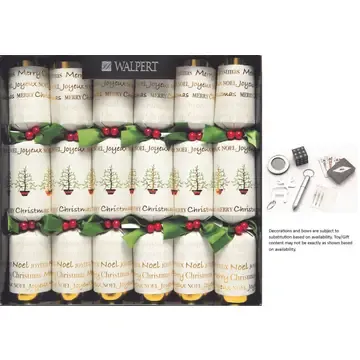 XMAS CRACKERS - GREETINGS ON LINEN
