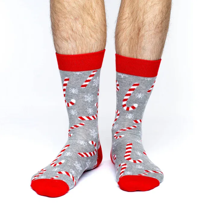 MENS CANDY CANE CREW SOCKS