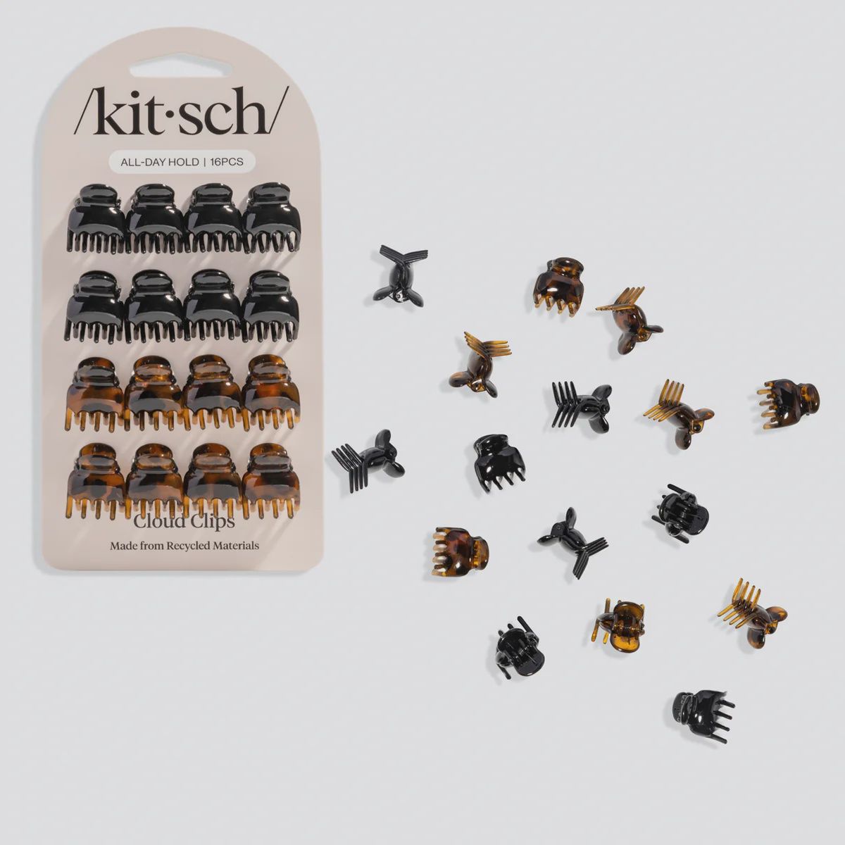 Black &amp; Tort Micro Cloud Clip 16pc