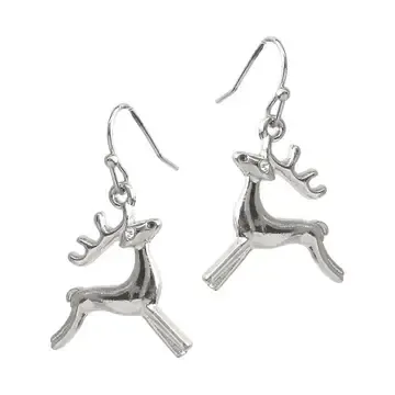 SILVER REINDEER EARRINGS