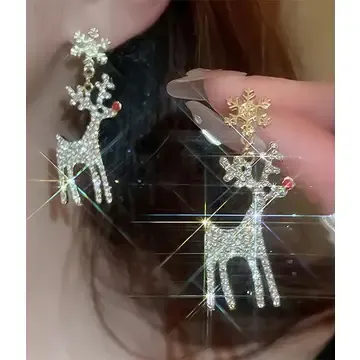 cRYSTAL REINDEER EARRINGS