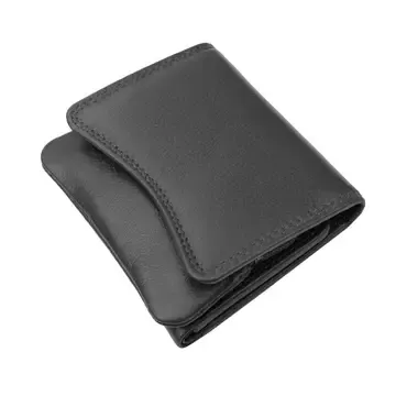 VERONA slim LEATHER WALLET, Colour: BLACK