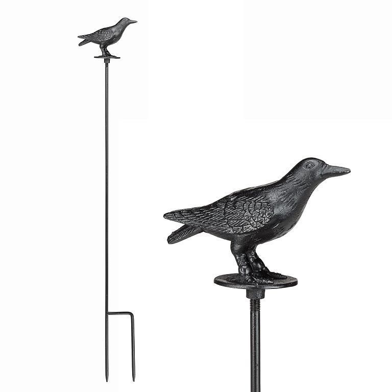 Cast Iron Crow Garden Stake