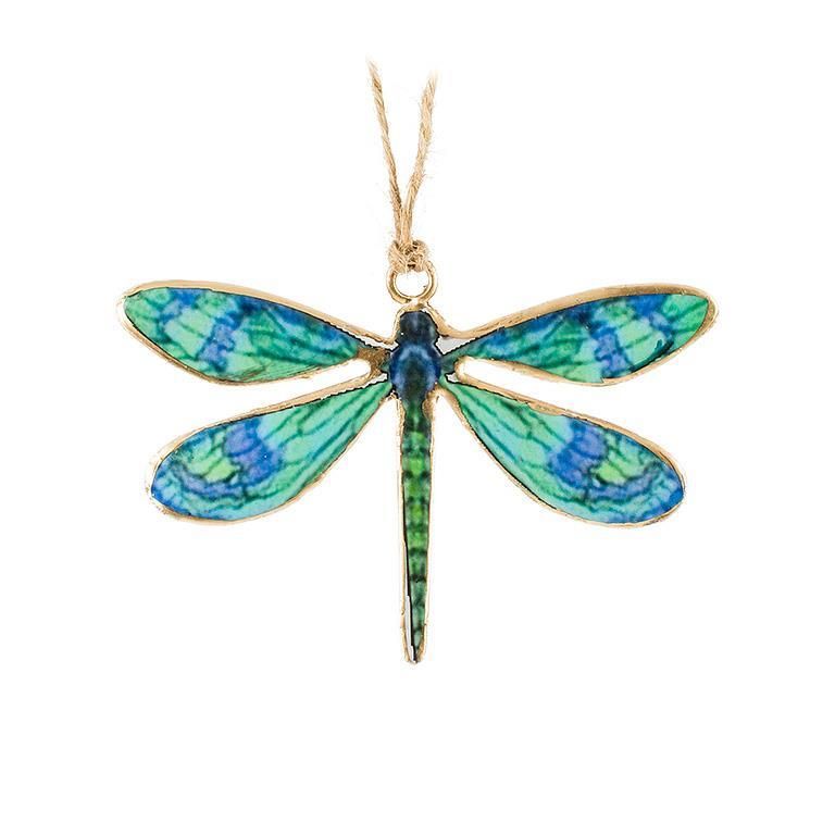 Small Dragonfly Ornament Blue + Green