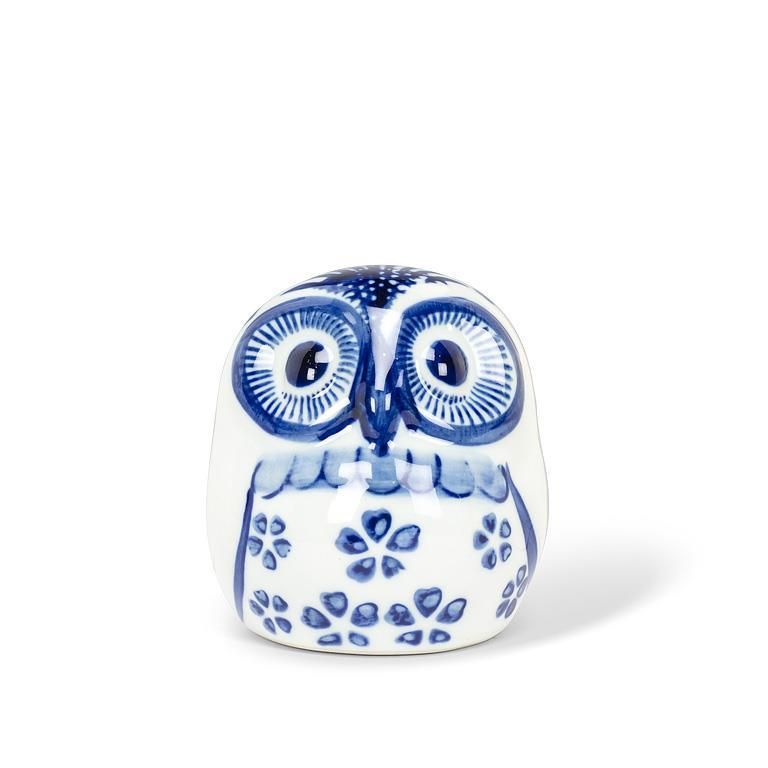 Blue + White Small Owl