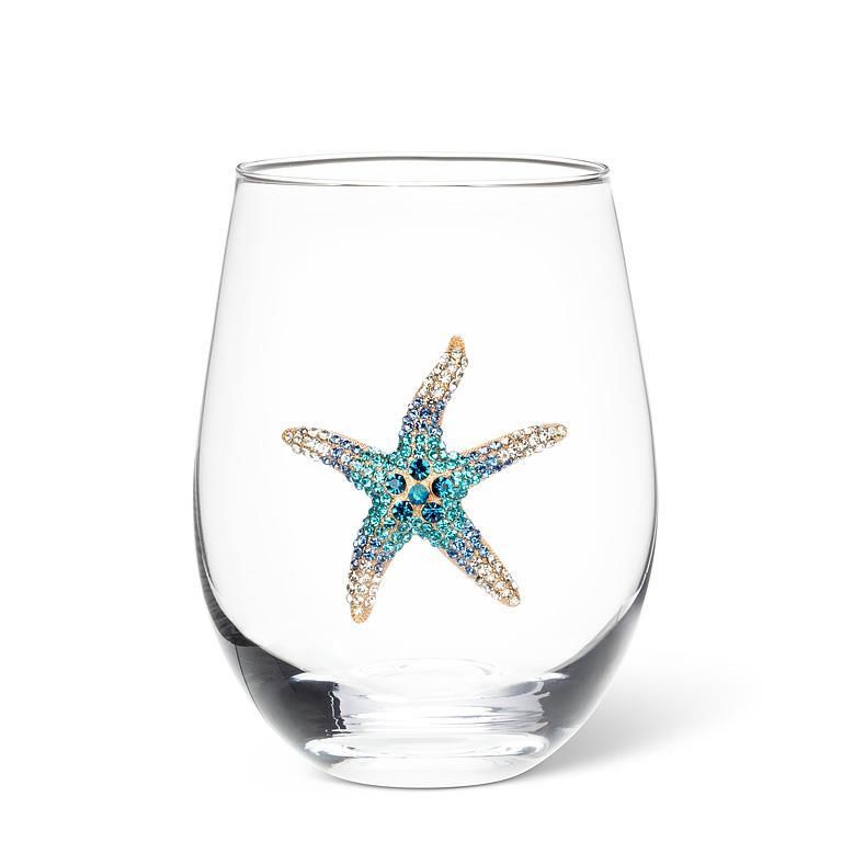 Stemless Wine Glass With Jewel, CHARACTER: STARFISH