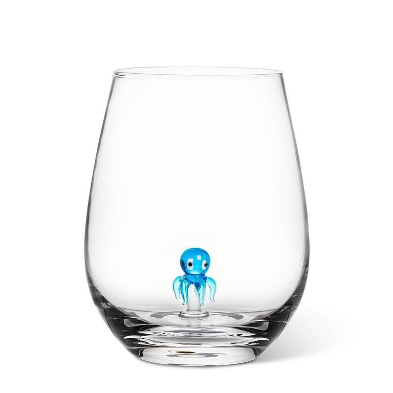 Octopus Icon Stemless Wine Glass