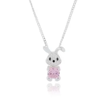 GIRLS SILVER PLATED BUNNY NECKLACE