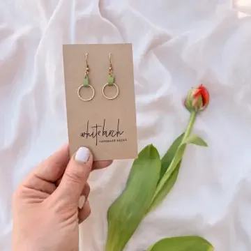 LIME GREEN LEATHER + BRASS EARRINGS