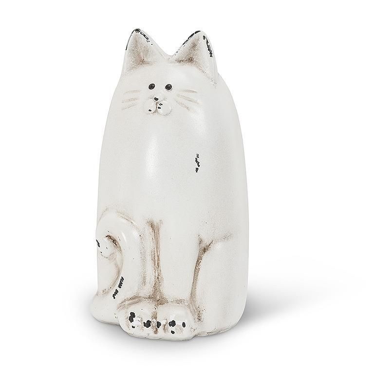 Sitting White Cat Small