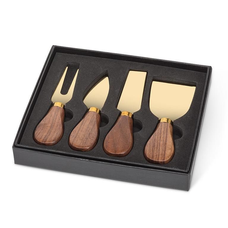 Walnut Handled Cheese Knives Set of 4