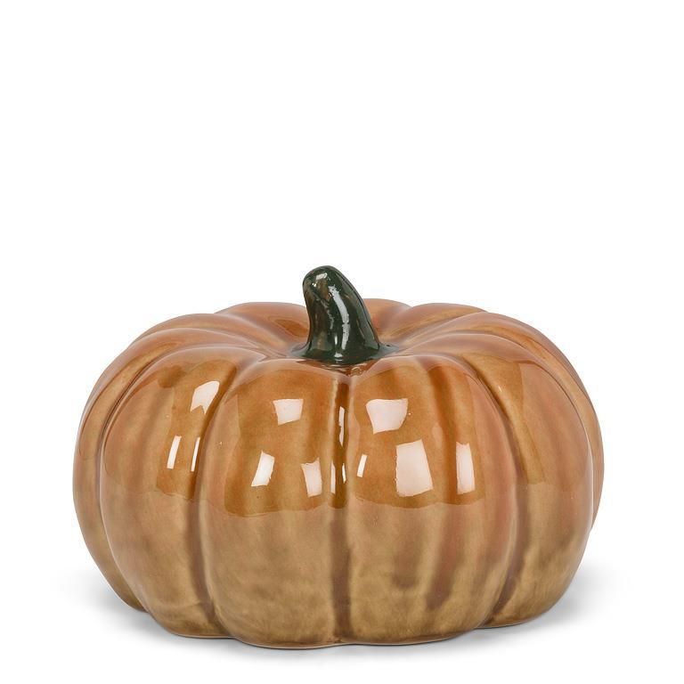 Medium Ceramic Orange Pumpkin