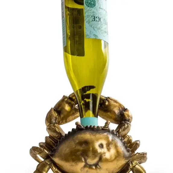 ANTIQUE GOLD CRAB WINE HOLDER