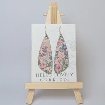 SMALL WING CORK EARRING, Colour: PINK PANSY