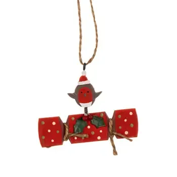ROBIN ON CRACKER ORNAMENT