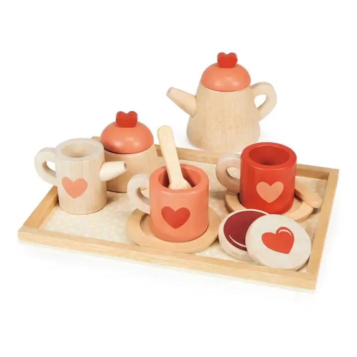 WOOD TEA TIME TRAY