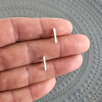 MINI SILVER BAR EARRINGS