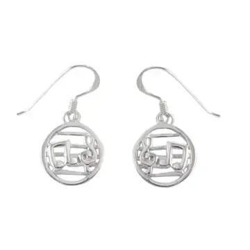 MUSIC SHEET CIRCLE EARRINGS