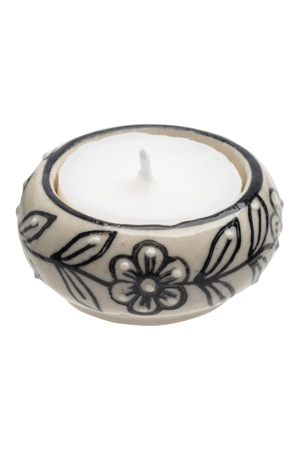 CERANICE TEA LIGHT, Colour: BLK/BEIGE