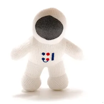 KNITTED ASTRONAUT BABY RATTLE
