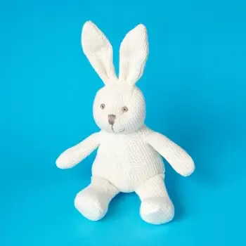 KNITTED ORGANIC COTTON BUNNY RATTLE