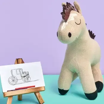 KNITTED COTTON HORSE PLUSH