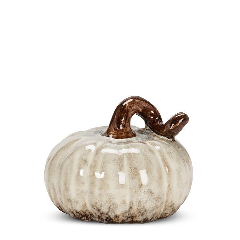 Ceramic Ivory Pumpkin Mini