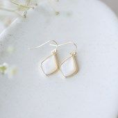 Evora Mother of Pearl Earrings, Colour: Gold