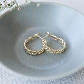 Riot Hoop Earrings, Colour: Gold