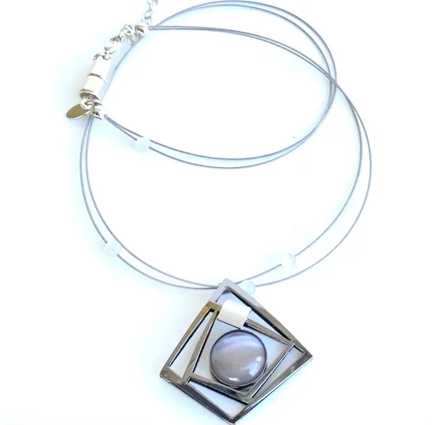 WIRE NECKLACE + EARRING SET