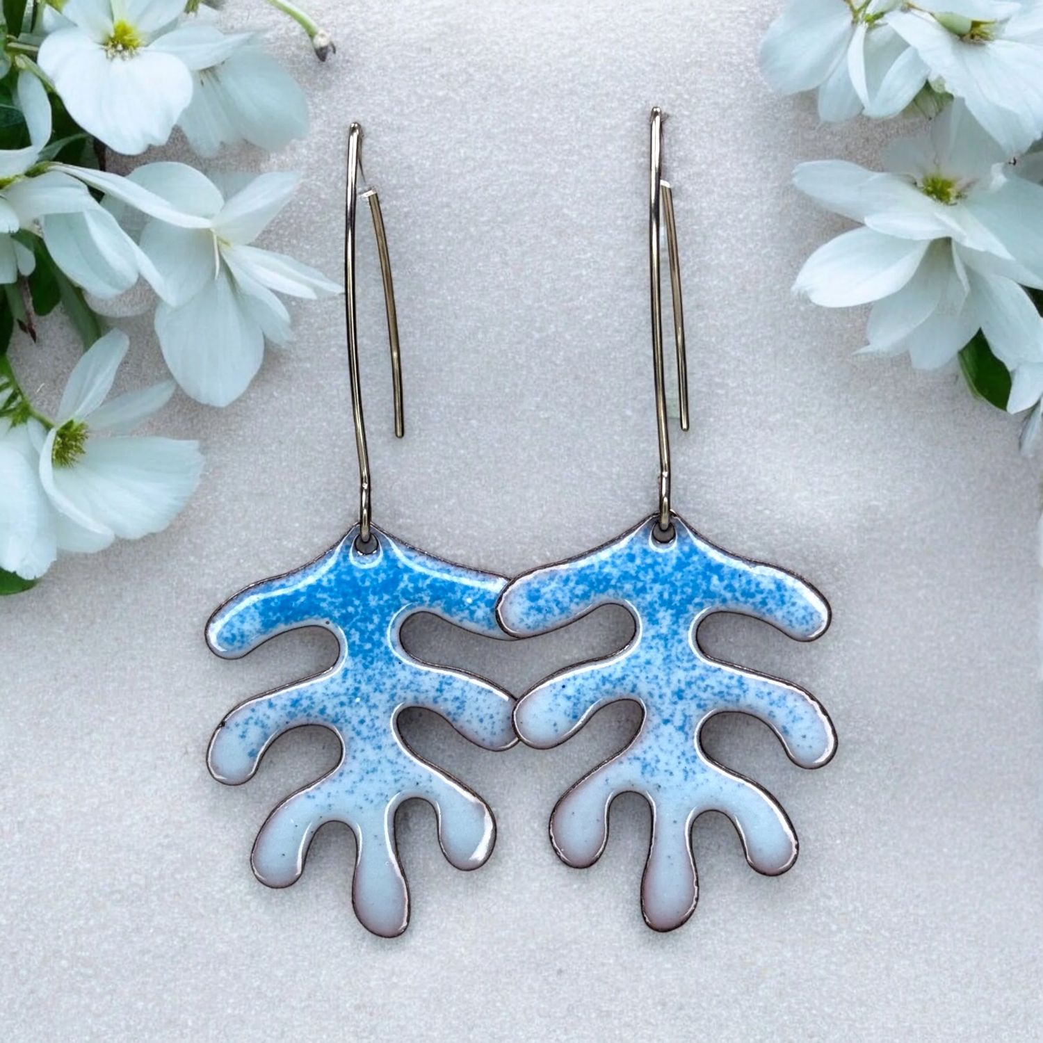 Arctic Matisse Leaf Earrings