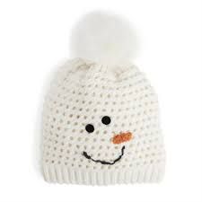 Knit Snowman Hat White