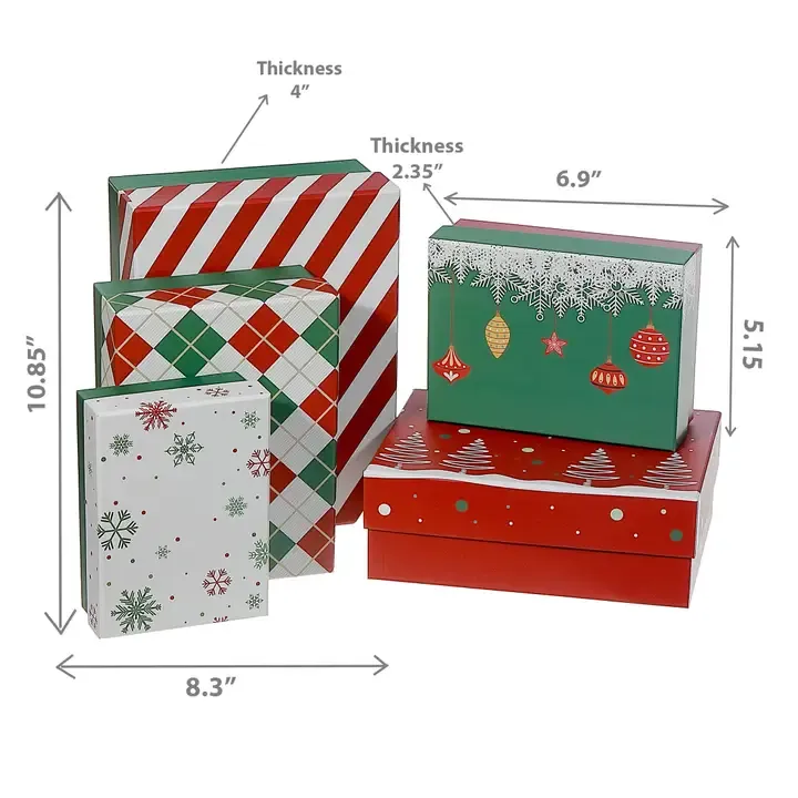 SET OF 5 XMAS BOXES