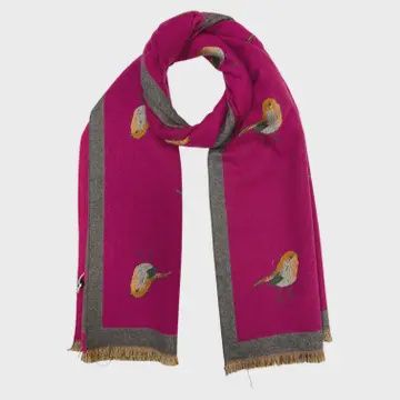 Robin Cashmere Mix Reversible Scarf  Assorted, Colour: Hot Pink