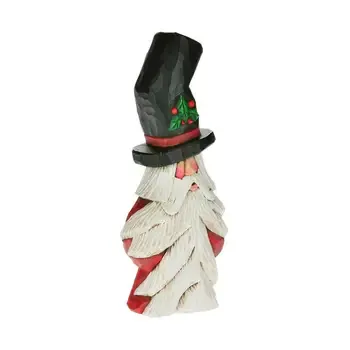 SANTA WOOD CARVED 9"