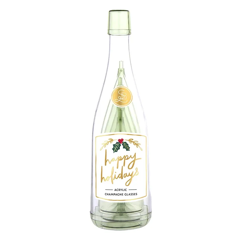 Champagne Bottle with Glasses