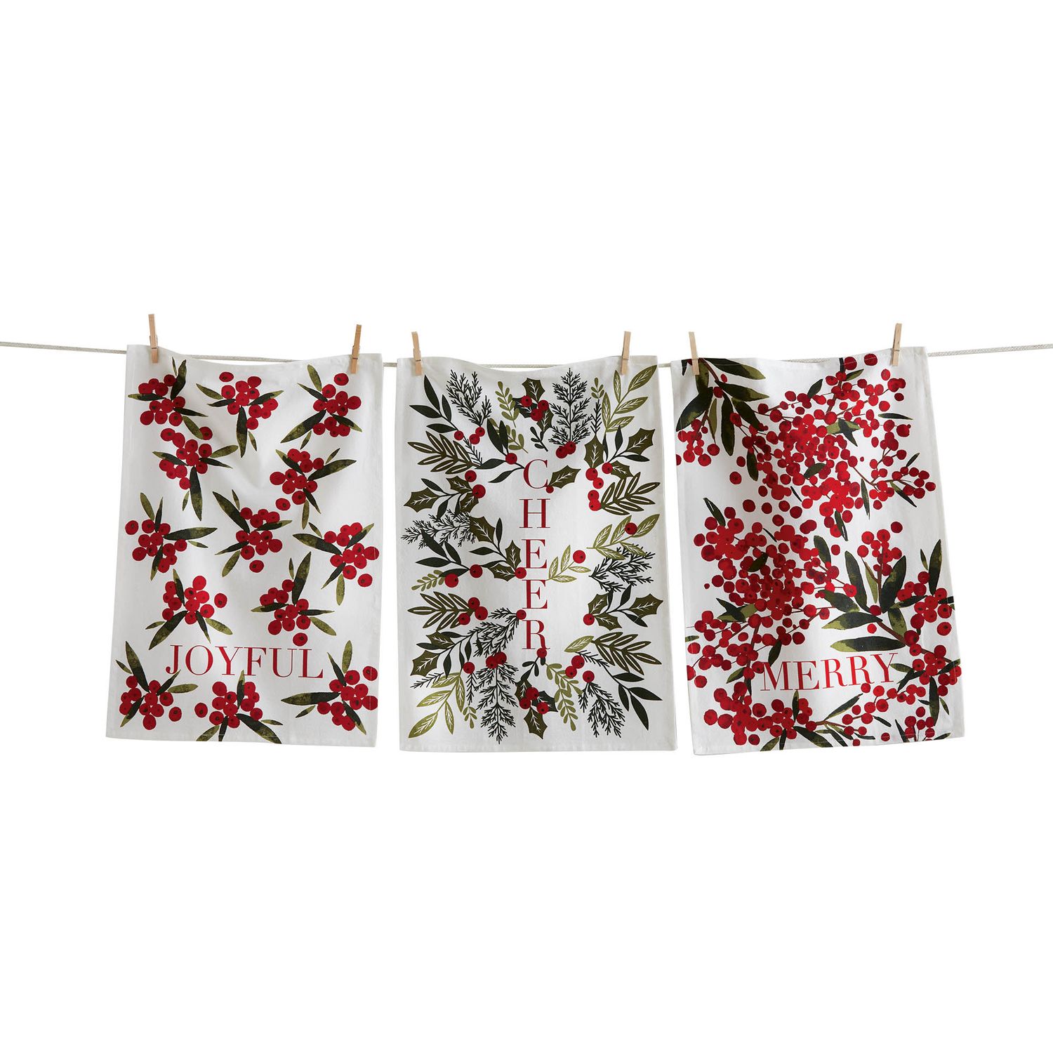 MERRY CHEER JOYFUL COTTON TEATOWEL