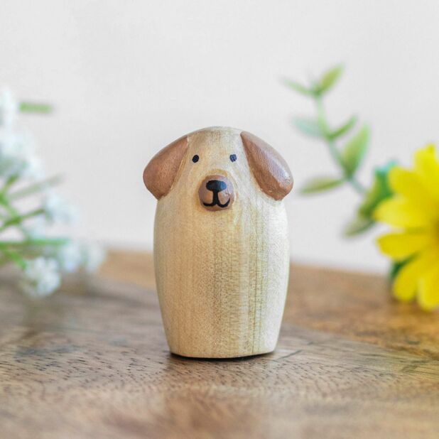 Wooden Standing Dog Small