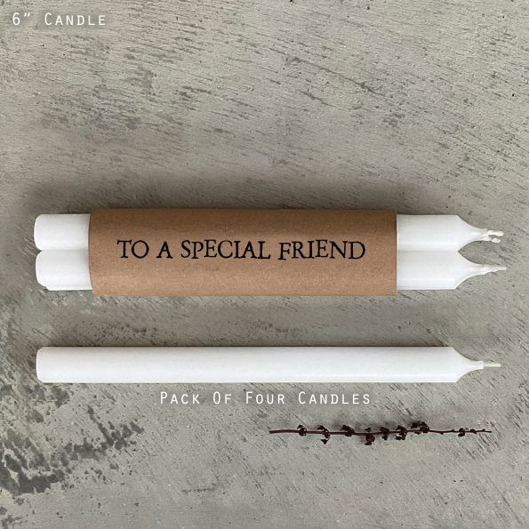 Four Pack Wrapped Candles With Messages Assorted, DESIGN: Special Friend