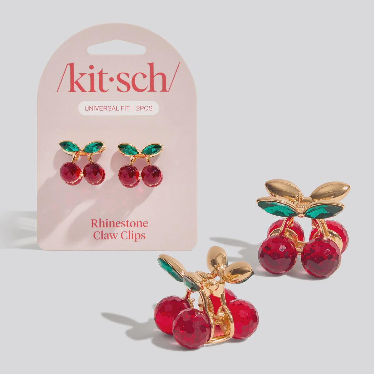 Cherry Rhinestone Claw Clips 2pc Mini