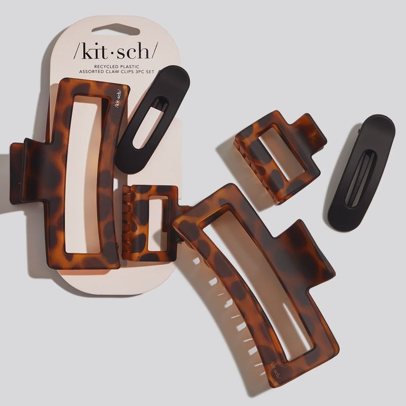 Assorted Rectangle Claw Clips 3pc