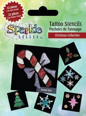 Christmas Sparkle Tattoos, STYLE/COLOUR: Christmas Stencils
