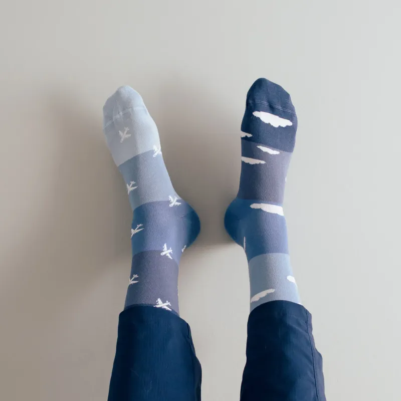 Men's Plane &amp; Cloud Socks